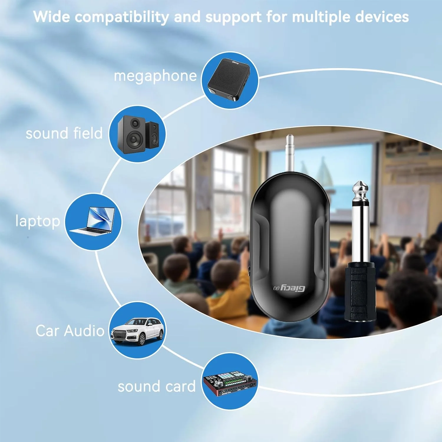هدست میکروفون بی سیم، سیستم میکروفون هدست رادیویی UHF میکروفون قابل شارژ و گیرنده بی سیم برای تقویت کننده صدا، سیستم PA، معلمان، راهنمایان تور، اتوبوس های مسافرتی