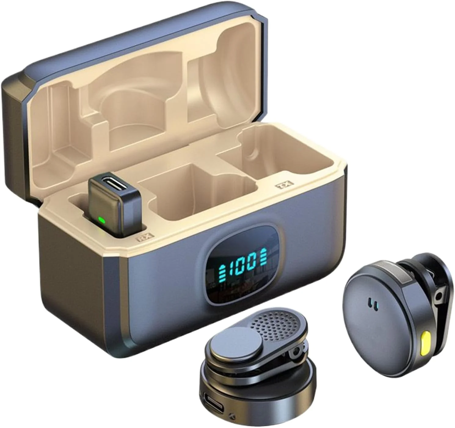 میکروفون گیره ای جنریک - میکروفون بی سیم کوچک، حذف نویز، قابل حمل برای آواز، ولاگ، موسیقی و پخش زنده