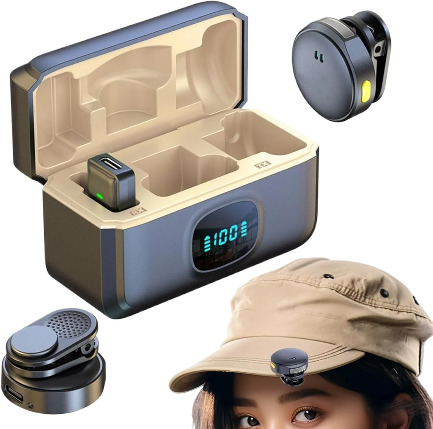 میکروفون جنریک برای گوشی هوشمند - میکروفون با گیره یقه - حذف نویز قابل حمل برای آواز، ولاگ، موسیقی و پخش زنده