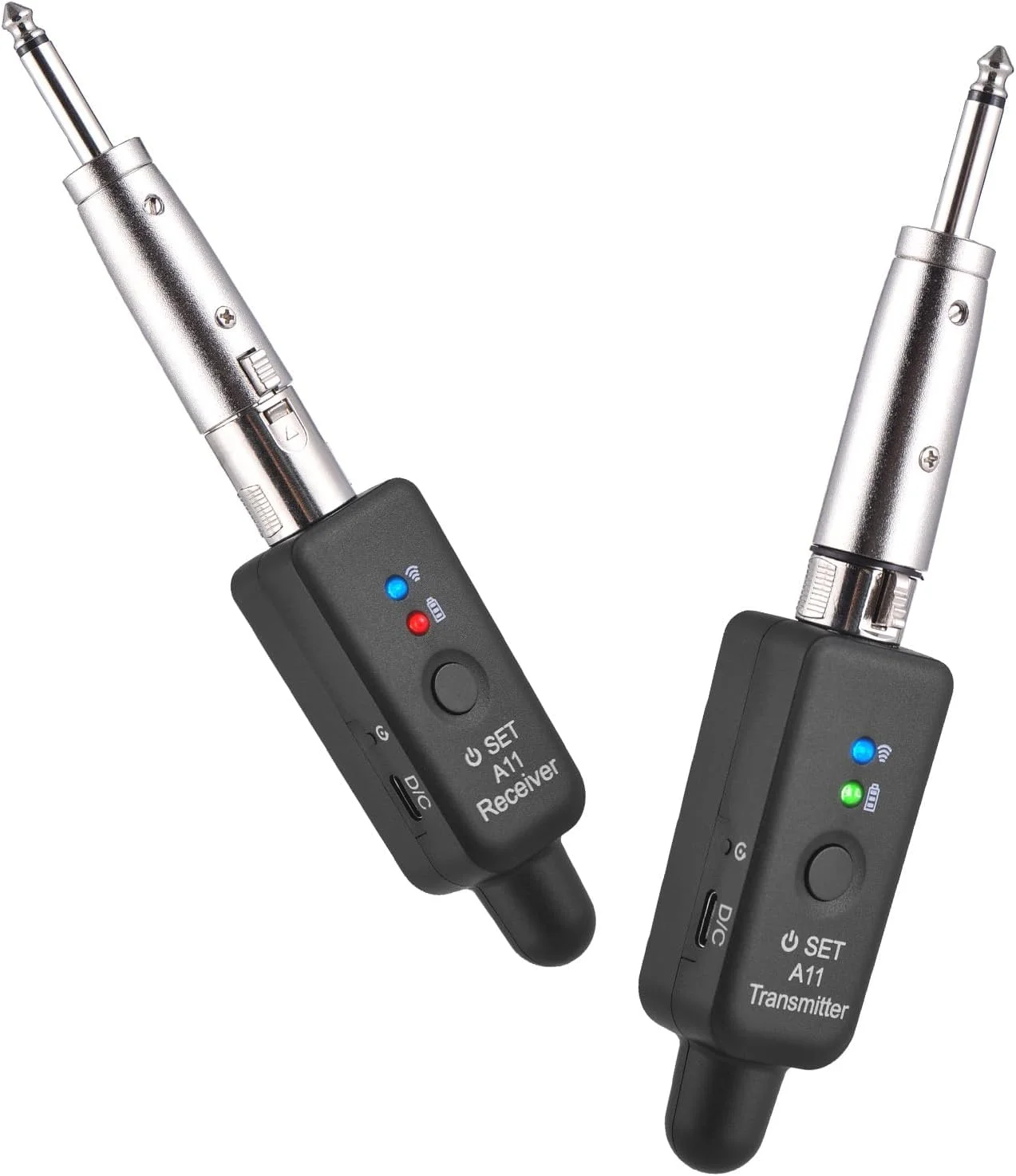 فرستنده و گیرنده میکروفون XLR بی‌سیم Btuty 2.4G، قابل شارژ، حالت‌های قابل تنظیم، سیستم میکروفون بی‌سیم برای میکروفون دینامیک/میکروفون کندانسور/میکسر صدا/گیتار الکتریک/بلندگوی PA