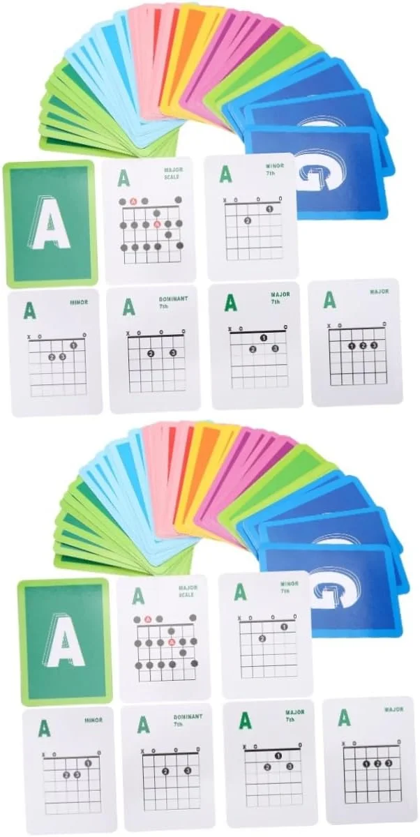 Toyvian 98 عدد نمودار آکورد گیتار، مرجع مفید گیتار و گیتار آکوستیک برای مبتدیان و دوستداران موسیقی با نمودارهای واضح و بادوام