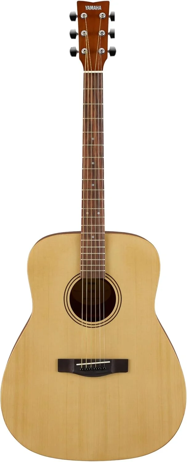 گیتار آکوستیک یاماها F400 – بدنه سنتی Dreadnought، طول دسته 25 اینچ، فاصله کم سیم ها، پرداخت مات ظریف، مهاربندی با رزونانس بالا – Natural Satin