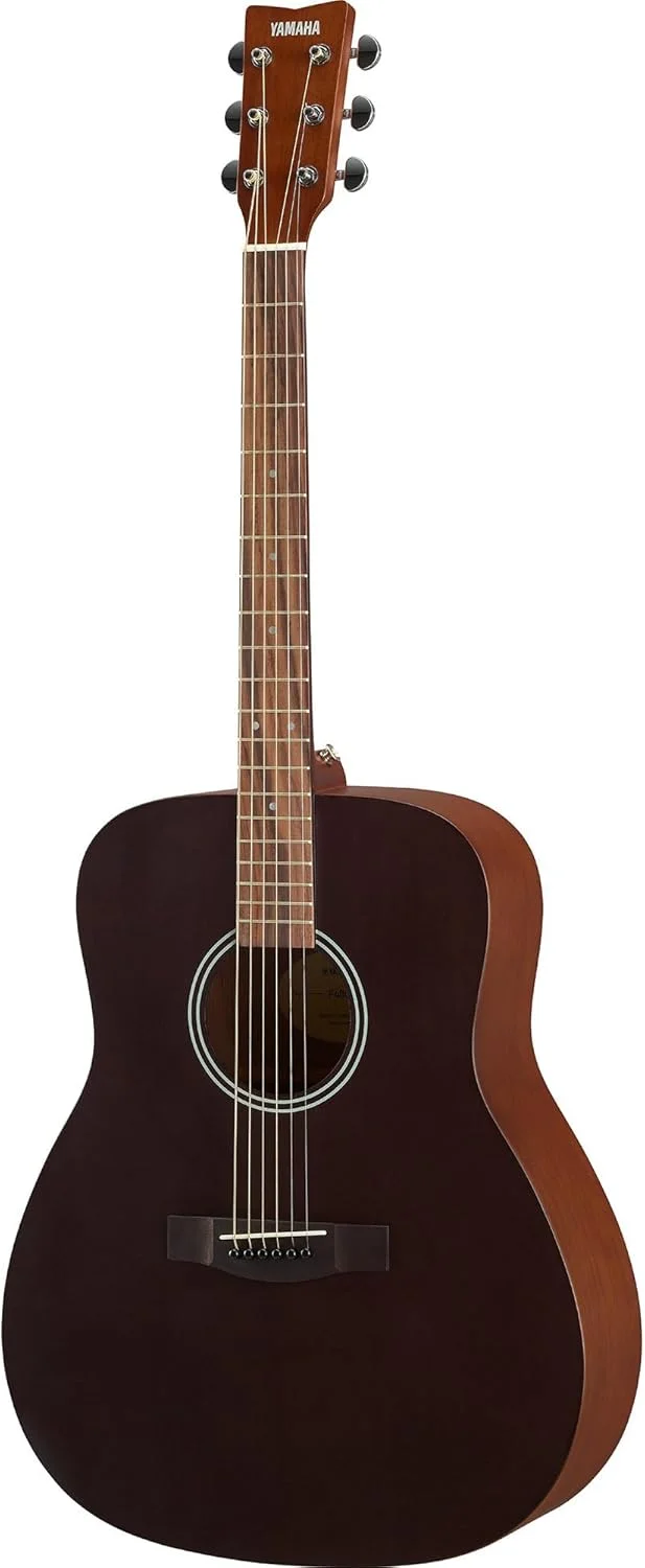 گیتار آکوستیک یاماها F400 – بدنه Dreadnought سنتی، طول مقیاس 25 اینچی، فاصله کم سیم، روکش مات ظریف، مهاربندی با رزونانس بالا – دودی مشکی