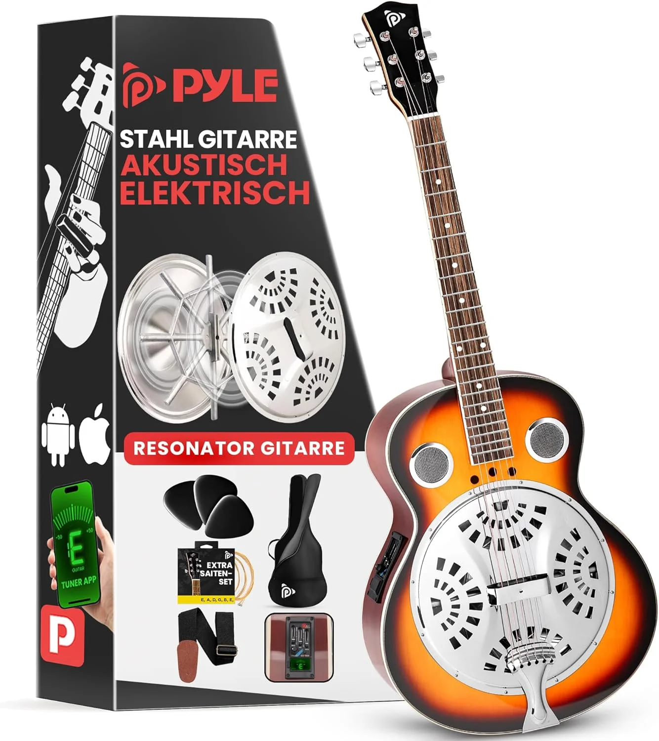 گیتار رزونانسی Pyle مدل Acoustic سایز 4/4