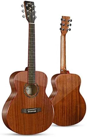 گیتار کلاسیک برای مبتدیان، سیم های فولادی 36 اینچی، گیتار روشن و واضح، مجموعه شروع گیتار آکوستیک کودکان، گیتار 3/4 با کیف، قهوه ای، 36 اینچ، Striking44