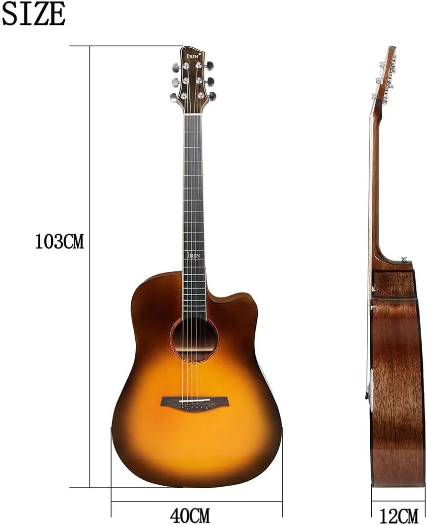 گیتار چوبی یکپارچه، گیتار 41 اینچی، گیتار فولک صنوبر ماهون، گیتار بدون گوشه، گیتار آکوستیک مبتدی، ساز گیتار، گیتار آکوستیک (وینتیج) گیتار چوبی یکپارچه، گیتار 41 اینچی، گیتار فولک صنوبر ماهون، گیتار بدون گوشه، گیتار آکوستیک مبتدی، ساز گیتار، گیتار آکوستیک (وینتیج)