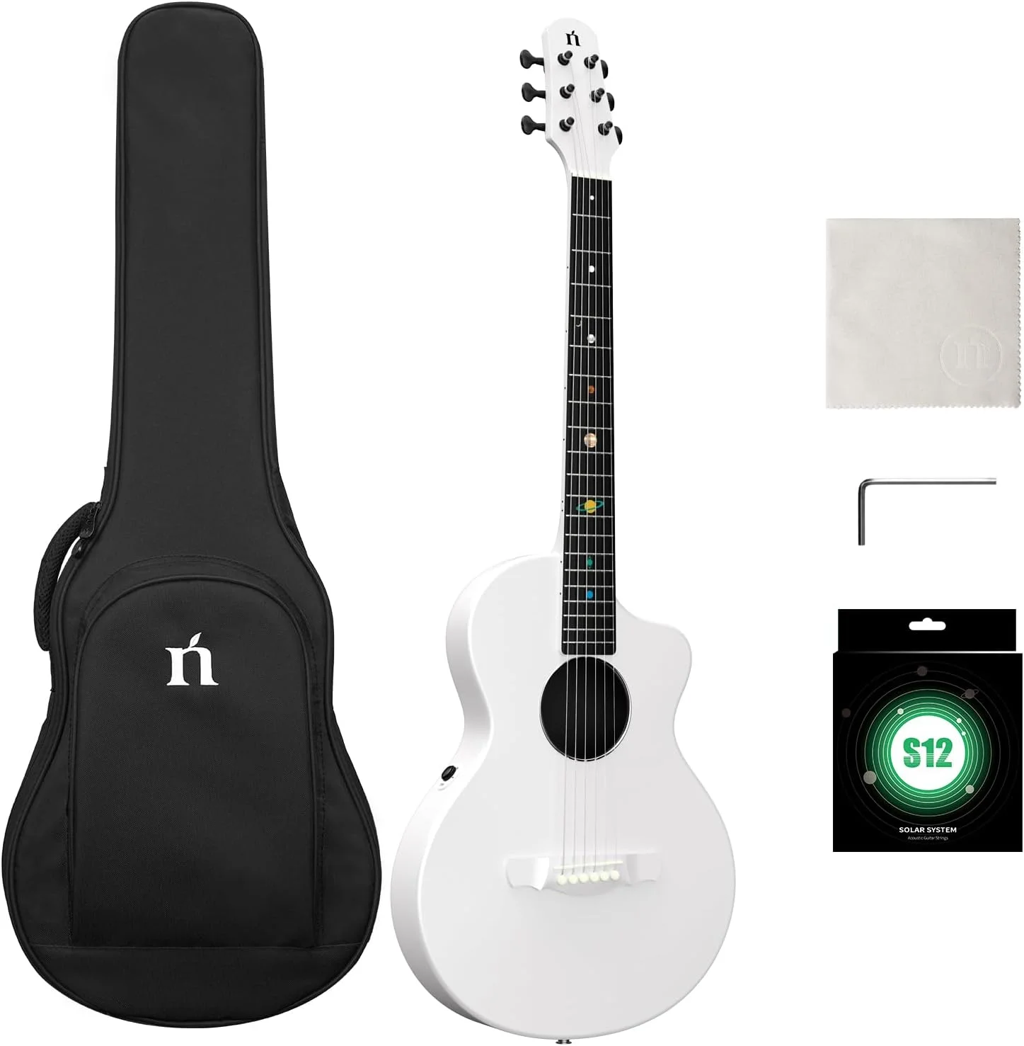 گیتار آکوستیک ناتاشا از جنس فیبر کربن با پیکاپ NSX، مروارید درخشان