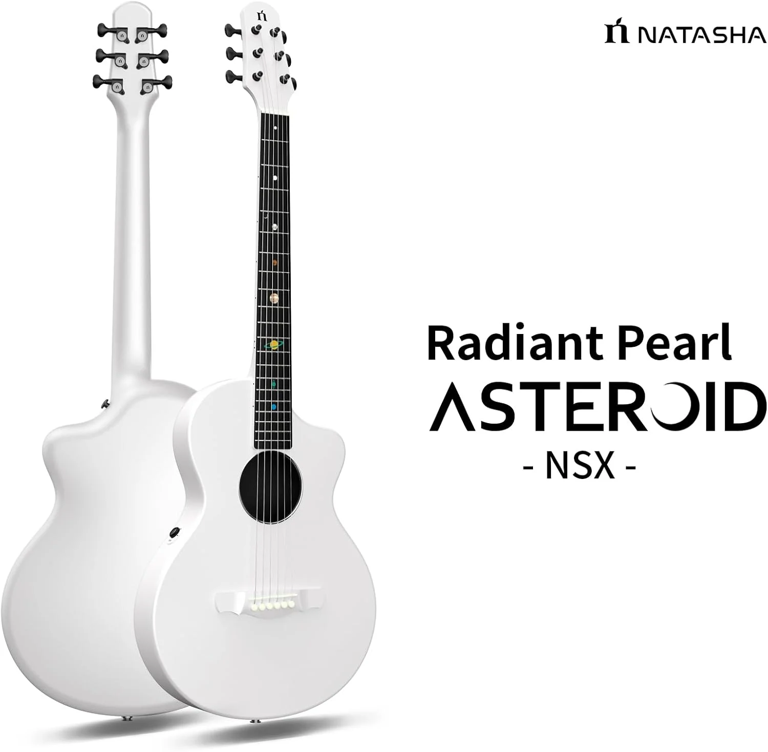 گیتار آکوستیک ناتاشا از جنس فیبر کربن با پیکاپ NSX، مروارید درخشان