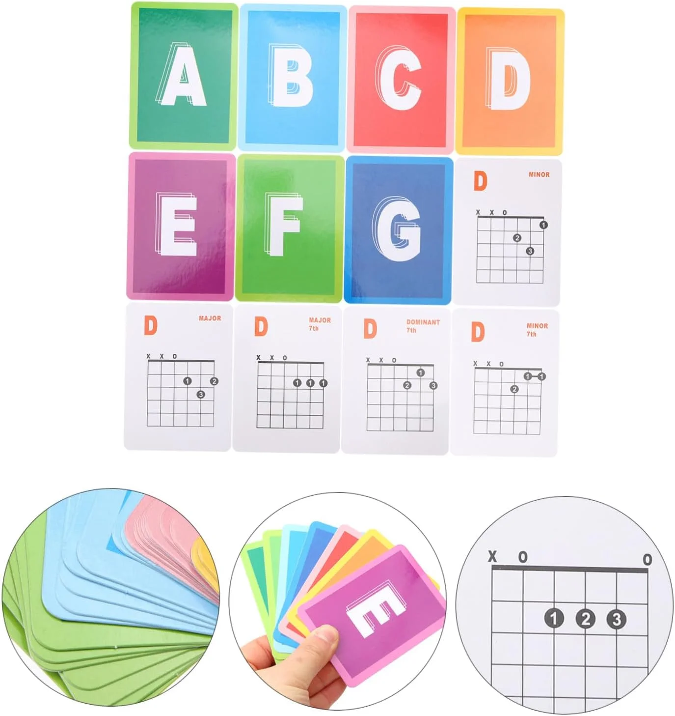 نمودار آکورد گیتار 49 عددی، پوستر دیواری کاربردی از جنس کاغذ روکش دار برای گیتار الکتریک و آکوستیک، ابزار آموزشی مفید برای مبتدیان