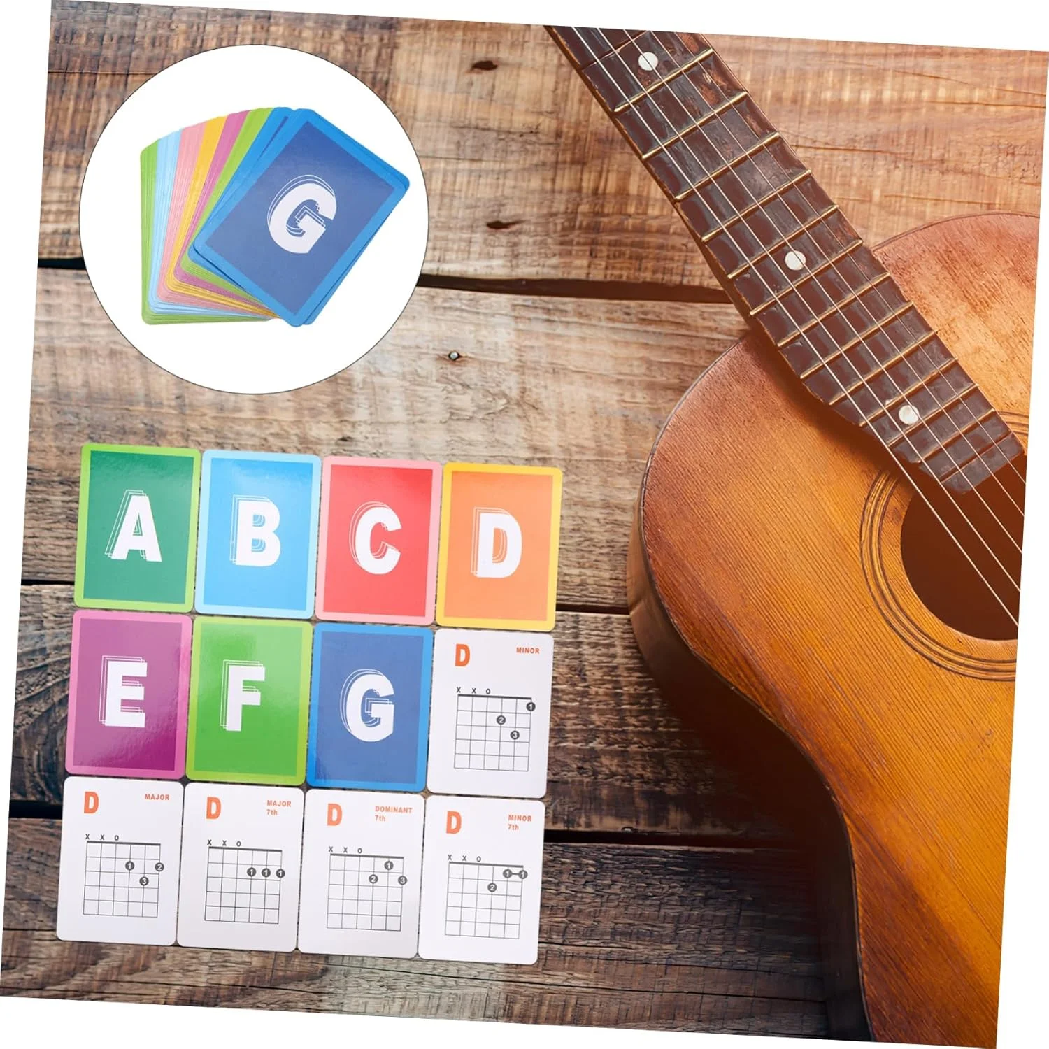 نمودار آکورد گیتار 49 عددی، پوستر دیواری کاربردی از جنس کاغذ روکش دار برای گیتار الکتریک و آکوستیک، ابزار آموزشی مفید برای مبتدیان