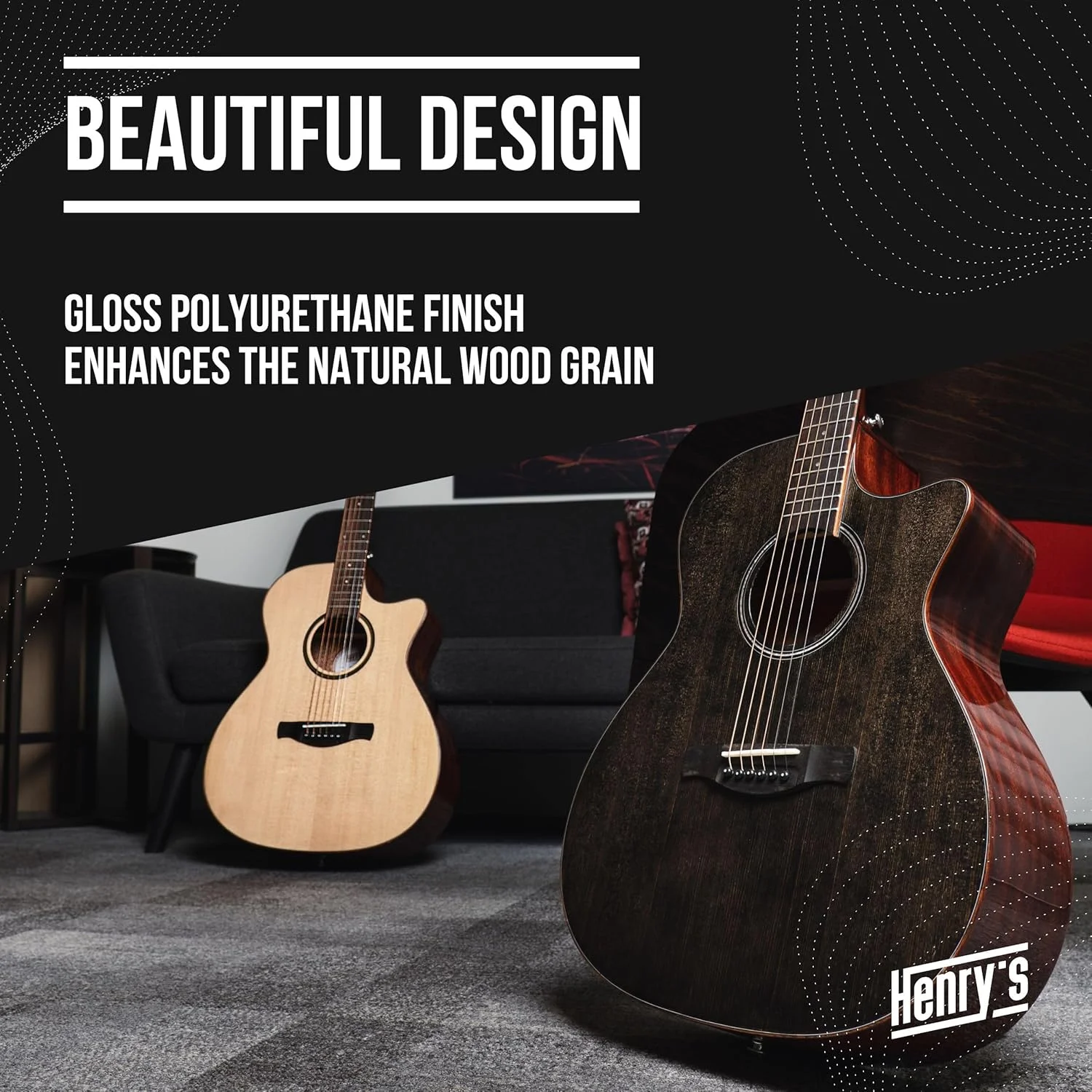 گیتار آکوستیک هنری دیلی - گیتار آکوستیک با صفحه صنوبر سیتکا یکپارچه و بدنه ماهون - گیتار آکوستیک با طراحی چوب تیره - گیتار آکوستیک وسترن برای مبتدیان و نوازندگان پیشرفته گیتار آکوستیک هنری دیلی - گیتار آکوستیک با صفحه صنوبر سیتکا یکپارچه و بدنه ماهون - گیتار آکوستیک با طراحی چوب تیره - گیتار آکوستیک وسترن برای مبتدیان و نوازندگان پیشرفته