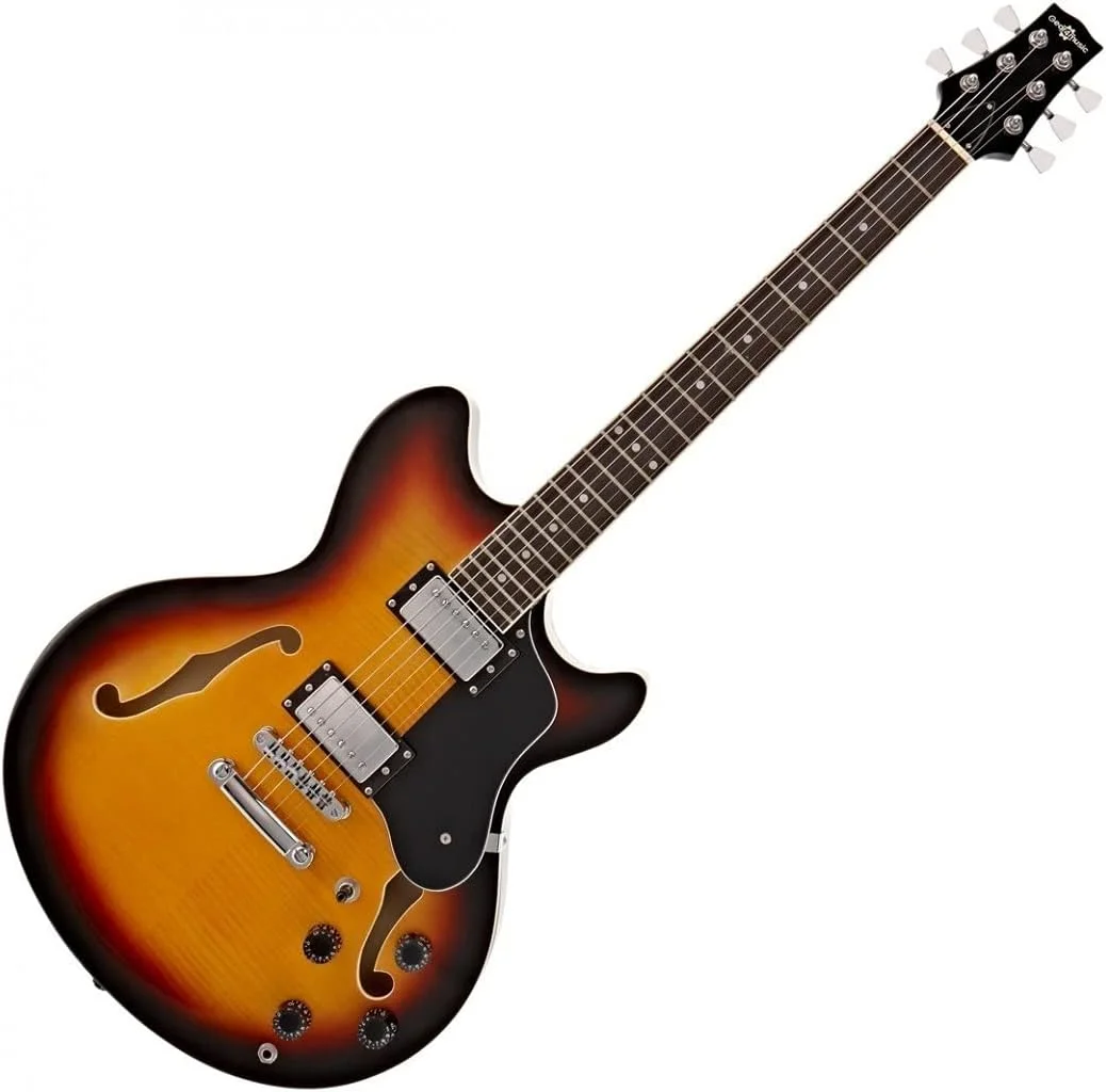 گیتار نیمه آکوستیک سان فرانسیسکو Gear4music با 2 پیکاپ هامباکر