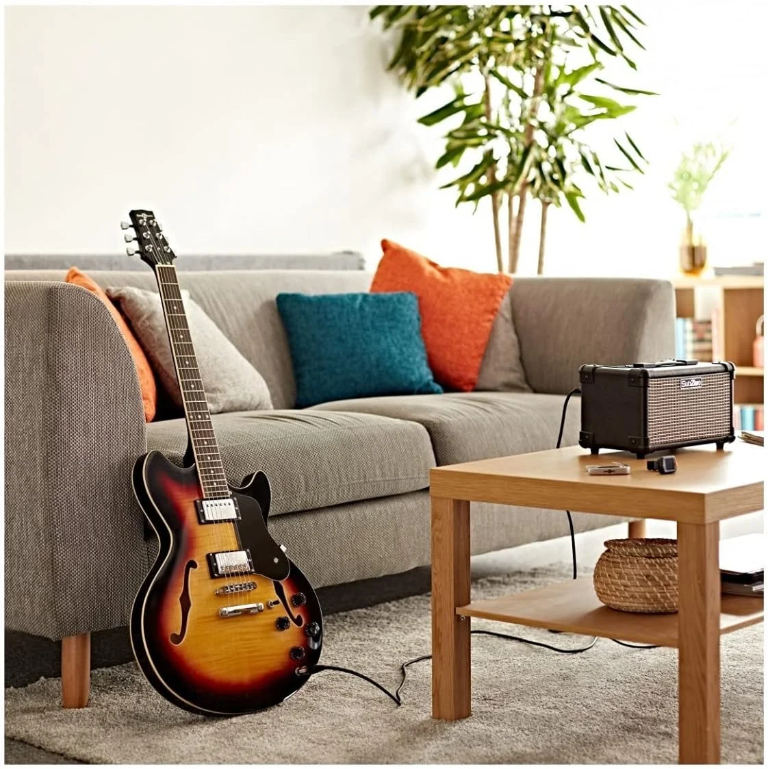 گیتار نیمه آکوستیک سان فرانسیسکو Gear4music با 2 پیکاپ هامباکر