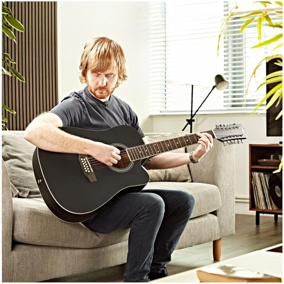 گیتار آکوستیک 12 سیم Dreadnought از Gear4music مشکی