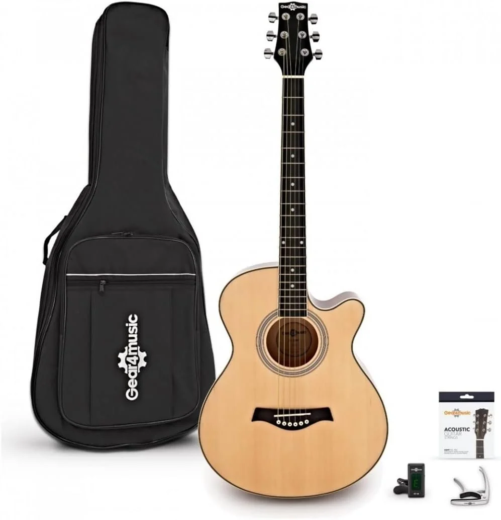 پکیج آغازگر گیتار آکوستیک Gear4music - Single Cutaway، طبیعی