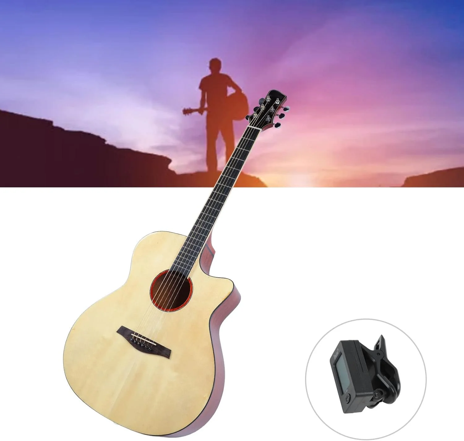 گیتار آکوستیک، صدای روشن، فشار ضربه کم، سطح آینه ای، صنوبر و ماهون، 104 سانتی متر، گیتار فولک، با دستمال مرطوب برای مسافرت (رنگ چوب طبیعی) گیتار آکوستیک، صدای روشن، فشار ضربه کم، سطح آینه ای، صنوبر و ماهون، 104 سانتی متر، گیتار فولک، با دستمال مرطوب برای مسافرت (رنگ چوب طبیعی)