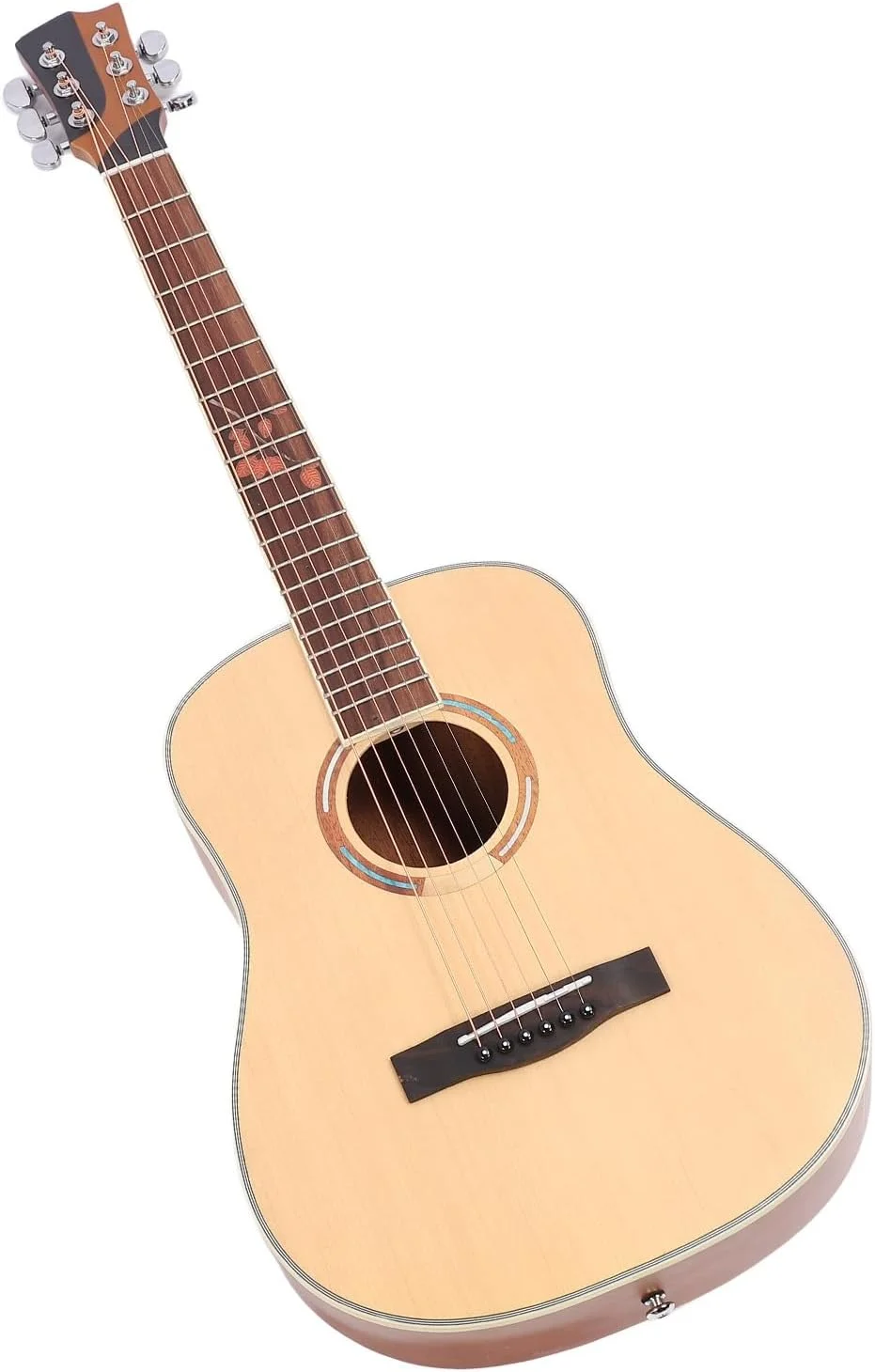 گیتار آکوستیک 34 اینچی Eujgoov، ایده آل برای اجراهای صحنه ای، با آداپتورهای EQ، صفحه انگشتی چوب لورل و گردن اوکوومه