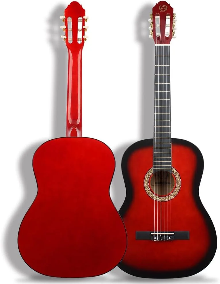 گیتار کنسرت 38 اینچی با بدنه چوبی باس، گیتار کلاسیک، گیتار آکوستیک کلاسیک، گیتار مناسب نوازندگان بزرگسال، ساز زهی، ساز موسیقی