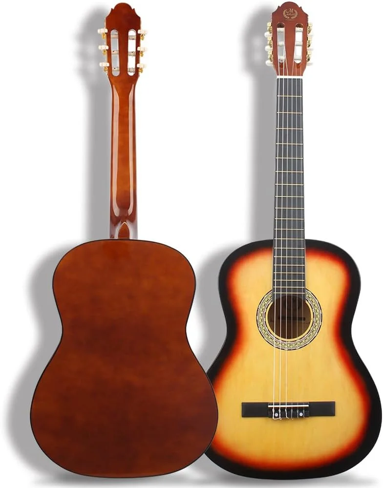 گیتار کنسرت 38 اینچی با بدنه چوبی باس، گیتار کلاسیک، گیتار آکوستیک کلاسیک، ساز زهی، ساز موسیقی