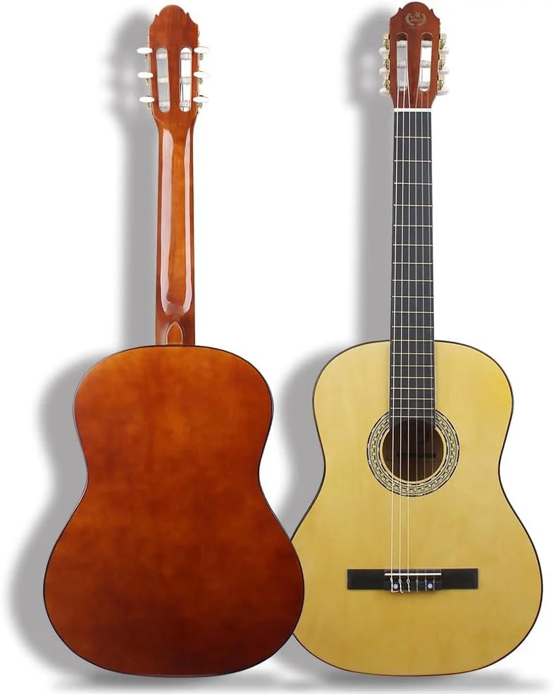 گیتار کنسرت 38 اینچی، گیتار کلاسیک، گیتار آکوستیک، گیتار آکوستیک کلاسیک، گیتار درجه نوازندگان بزرگسال، ساز زهی، ساز موسیقی (زرد)