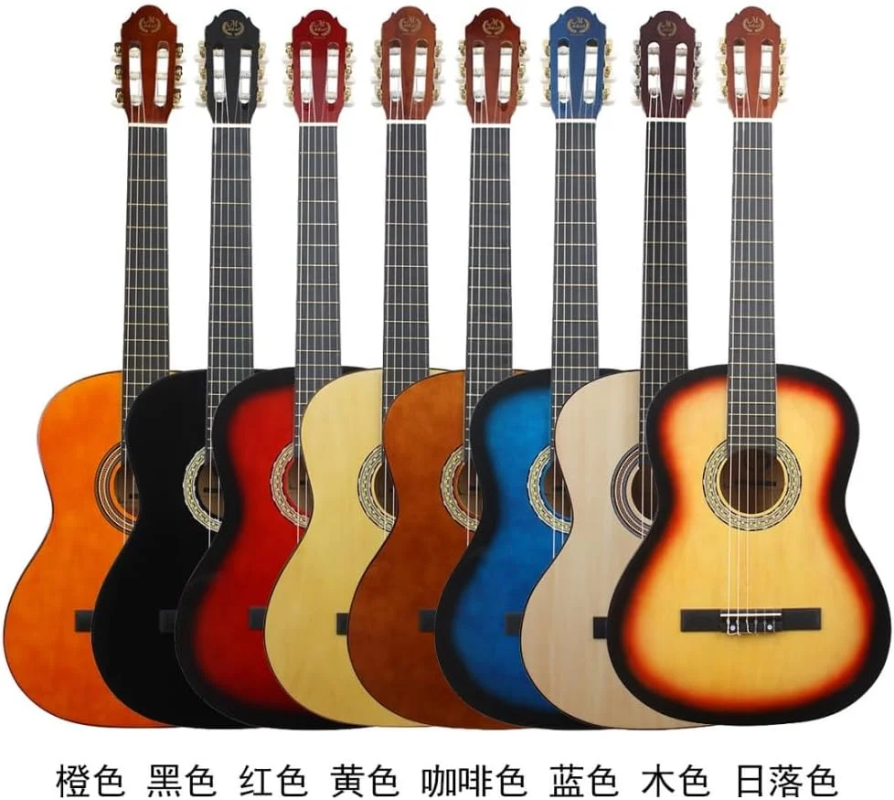 گیتار کنسرت 38 اینچی، گیتار لیندن وود با لبه‌های گرد، گیتار کلاسیک، گیتار آکوستیک، گیتار آکوستیک کلاسیک، گیتار درجه بزرگسالان، ساز زهی، ساز موسیقی