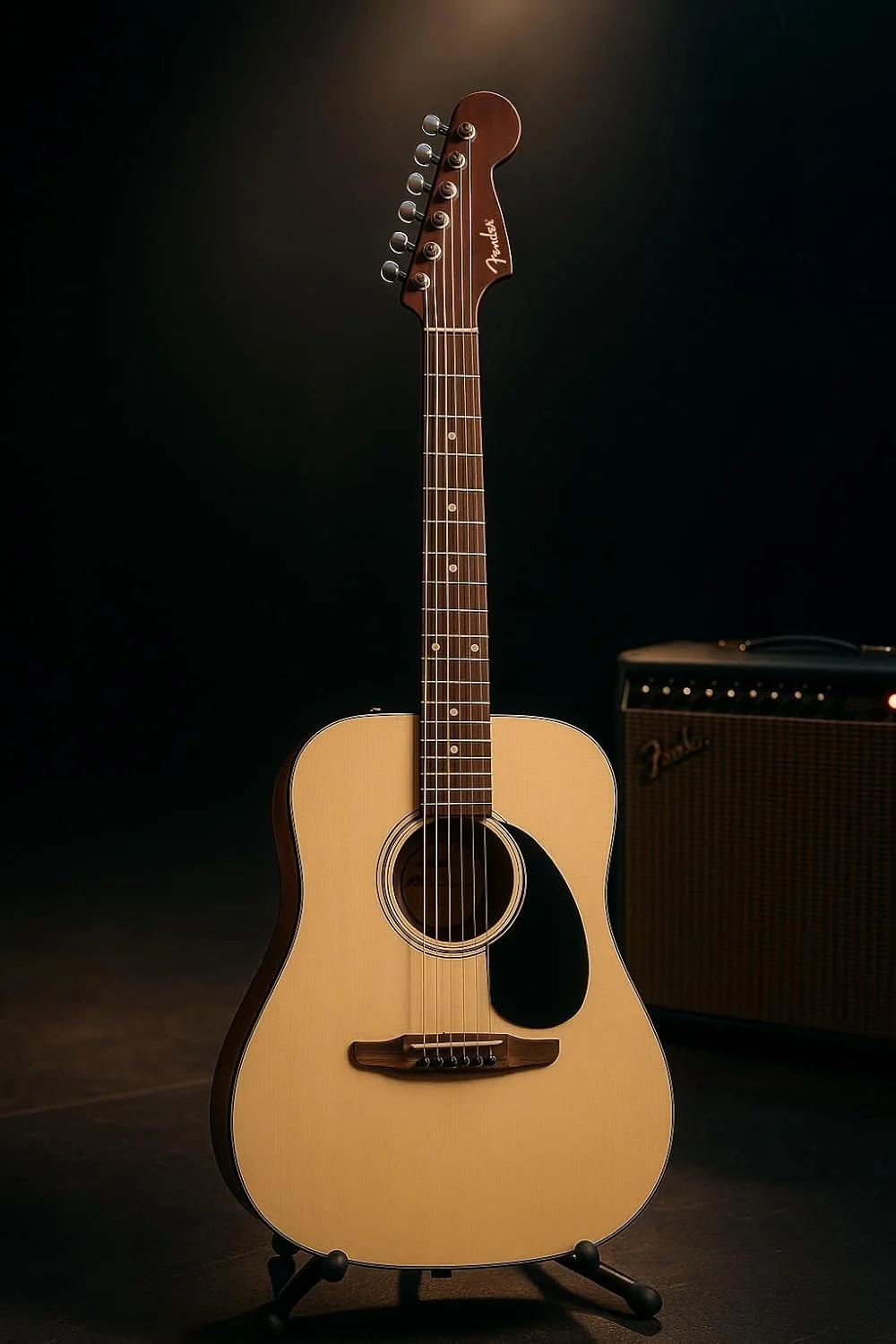 گیتار آکوستیک Fender California Standard Redondo™، صفحه صنوبر، پیک‌گارد مشکی، طبیعی