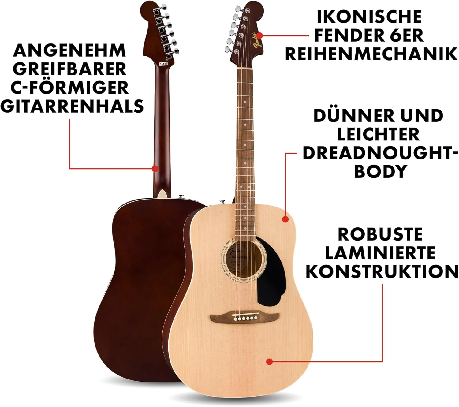 پکیج گیتار آکوستیک Fender California Debut Redondo Drednought رنگ Natural. شامل لوازم جانبی: - پایه - کیف سافت پد دار - بند - گیتار - 1 ست سیم اضافه - کوک کننده FT-1 - پیک پکیج گیتار آکوستیک Fender California Debut Redondo Drednought رنگ Natural. شامل لوازم جانبی: - پایه - کیف سافت پد دار - بند - گیتار - 1 ست سیم اضافه - کوک کننده FT-1 - پیک
