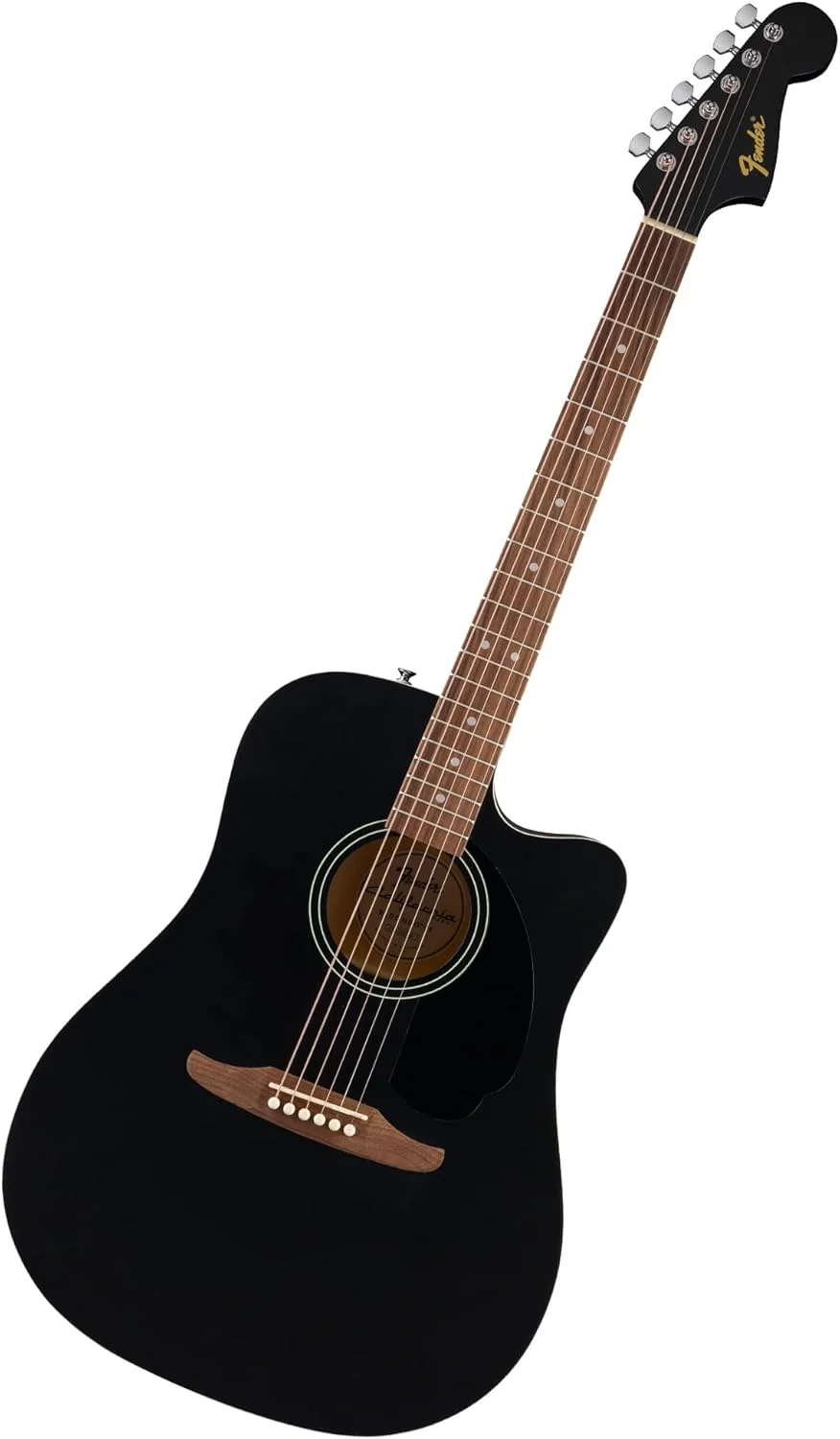 گیتار آکوستیک کات اوی Fender California Debut Redondo Dreadnought با صفحه رویی صنوبر و پیک گارد مشکی، مشکی