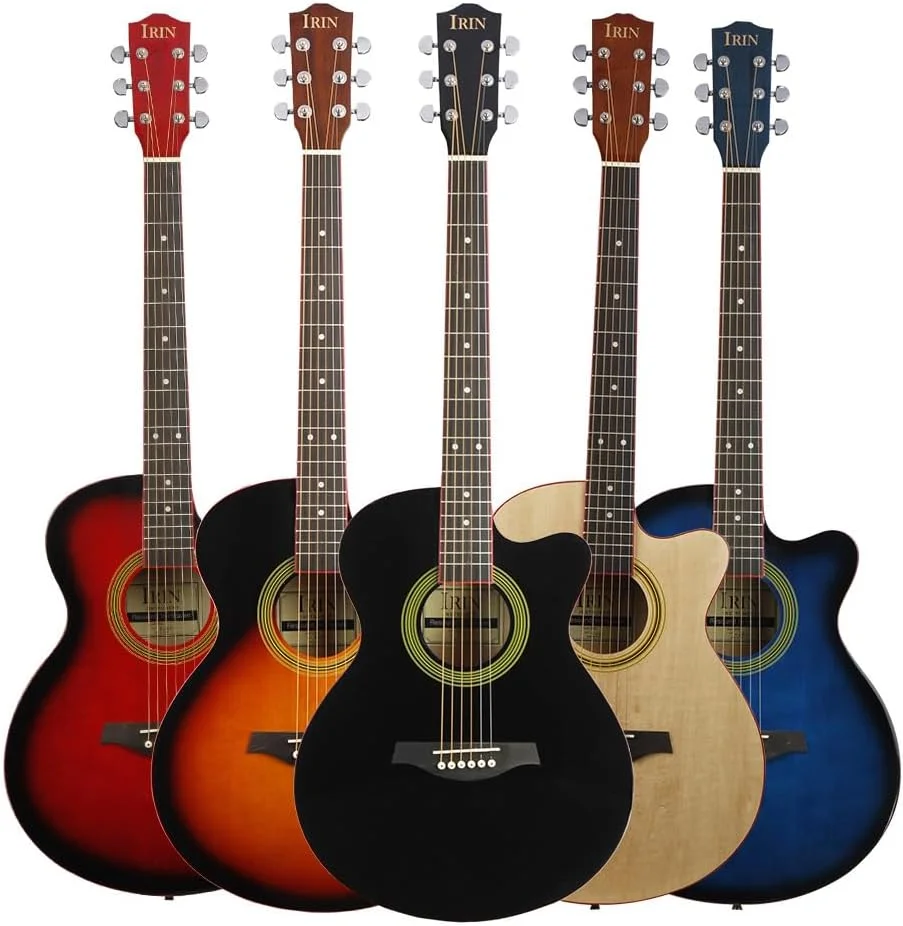 گیتار فولک 40 اینچی، گیتار باس‌وود، گیتار آکوستیک کلاسیک، گیتار درجه یک مناسب اجرای افراد مبتدی و حرفه‌ای، گیتار 40 اینچی، گیتار فولک، ساز زهی، ست گیتار (طرح چوب)