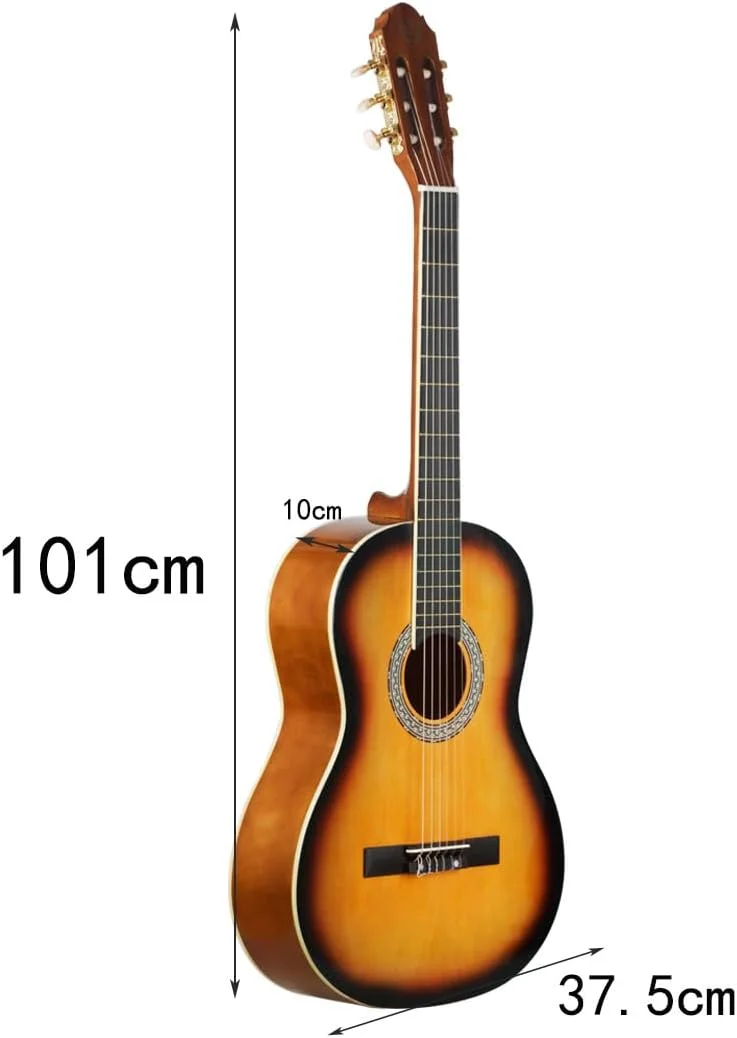 گیتار آکوستیک، گیتار 39 اینچی، گیتار کلاسیک، گیتار مبتدی، ساز تمرینی دانشجویی مردانه و زنانه، ساز زهی، گیتار چوب Linden، نواختن گیتار (غروب آفتاب) گیتار آکوستیک، گیتار 39 اینچی، گیتار کلاسیک، گیتار مبتدی، ساز تمرینی دانشجویی مردانه و زنانه، ساز زهی، گیتار چوب Linden، نواختن گیتار (غروب آفتاب)