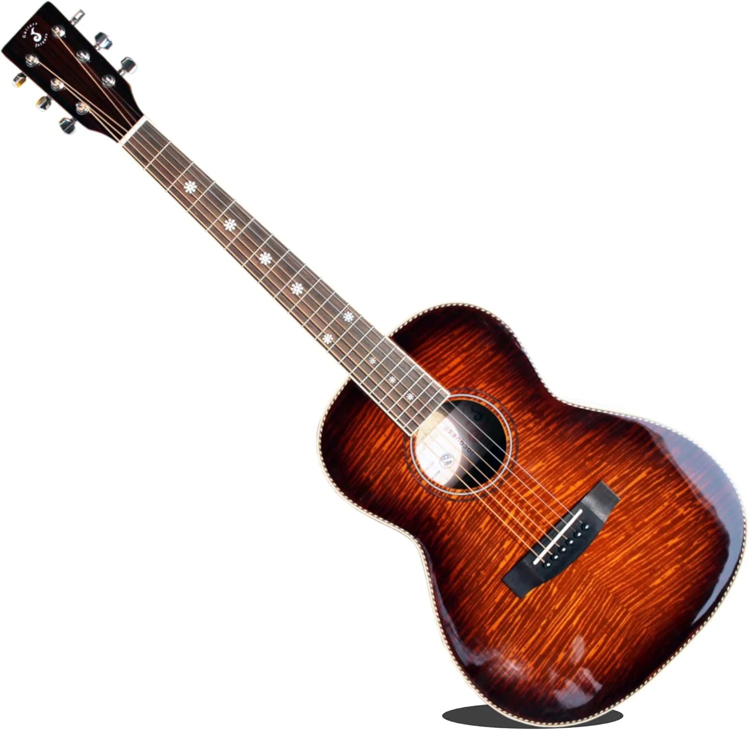 گیتار آکوستیک Batking سایز 3/4، گیتار مسافرتی مینی با طرح شعله ببری، 6 سیم، ساز لمینت روشن برای مبتدیان، کودکان، بزرگسالان - رنگ سانبرست