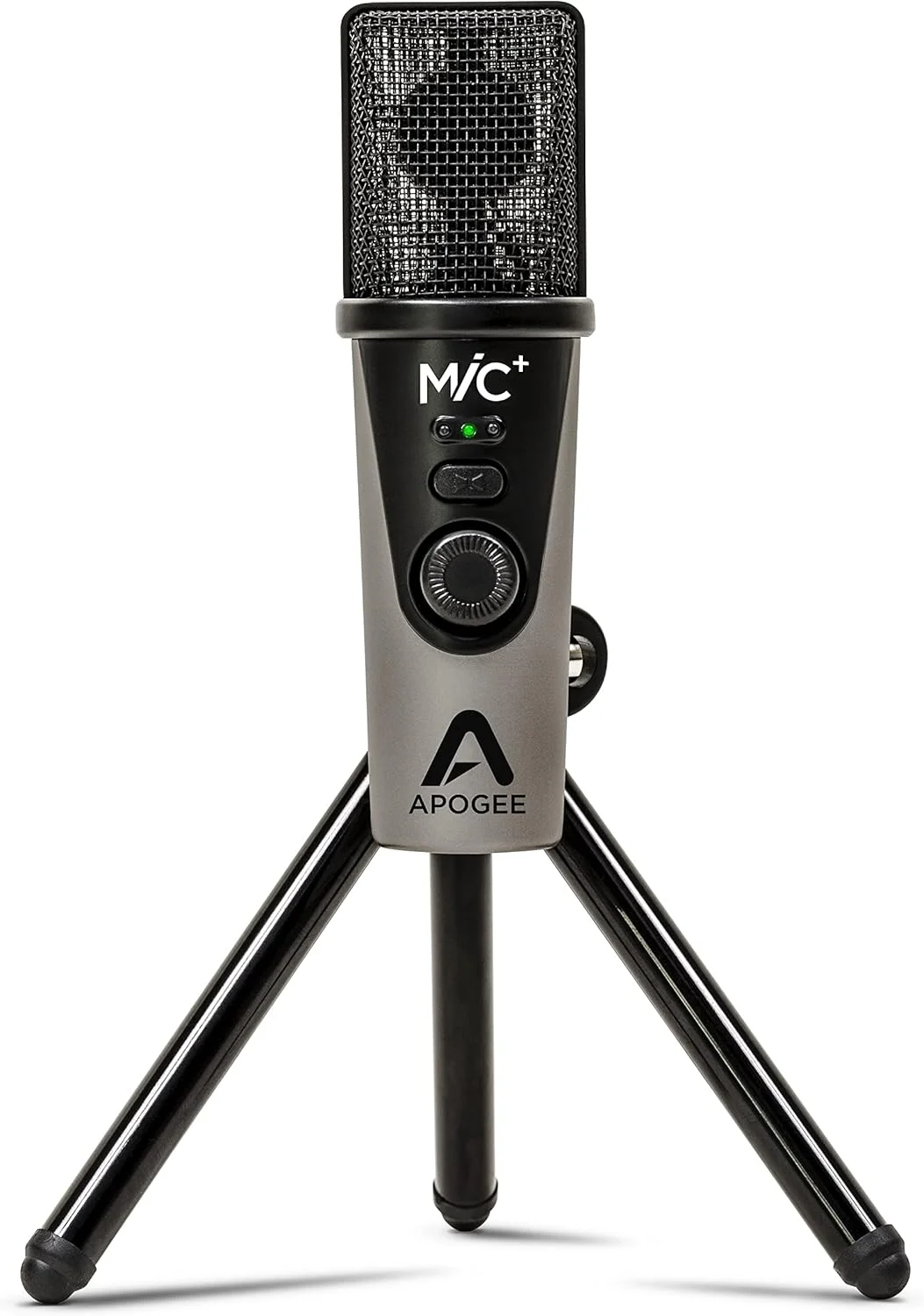 میکروفون USB Apogee MIC Plus (الگوی قطبی کاردیوئید، iOS، مک و ویندوز، ضبط صدا و آواز، LED وضعیت چند رنگ، پورت Micro-USB)