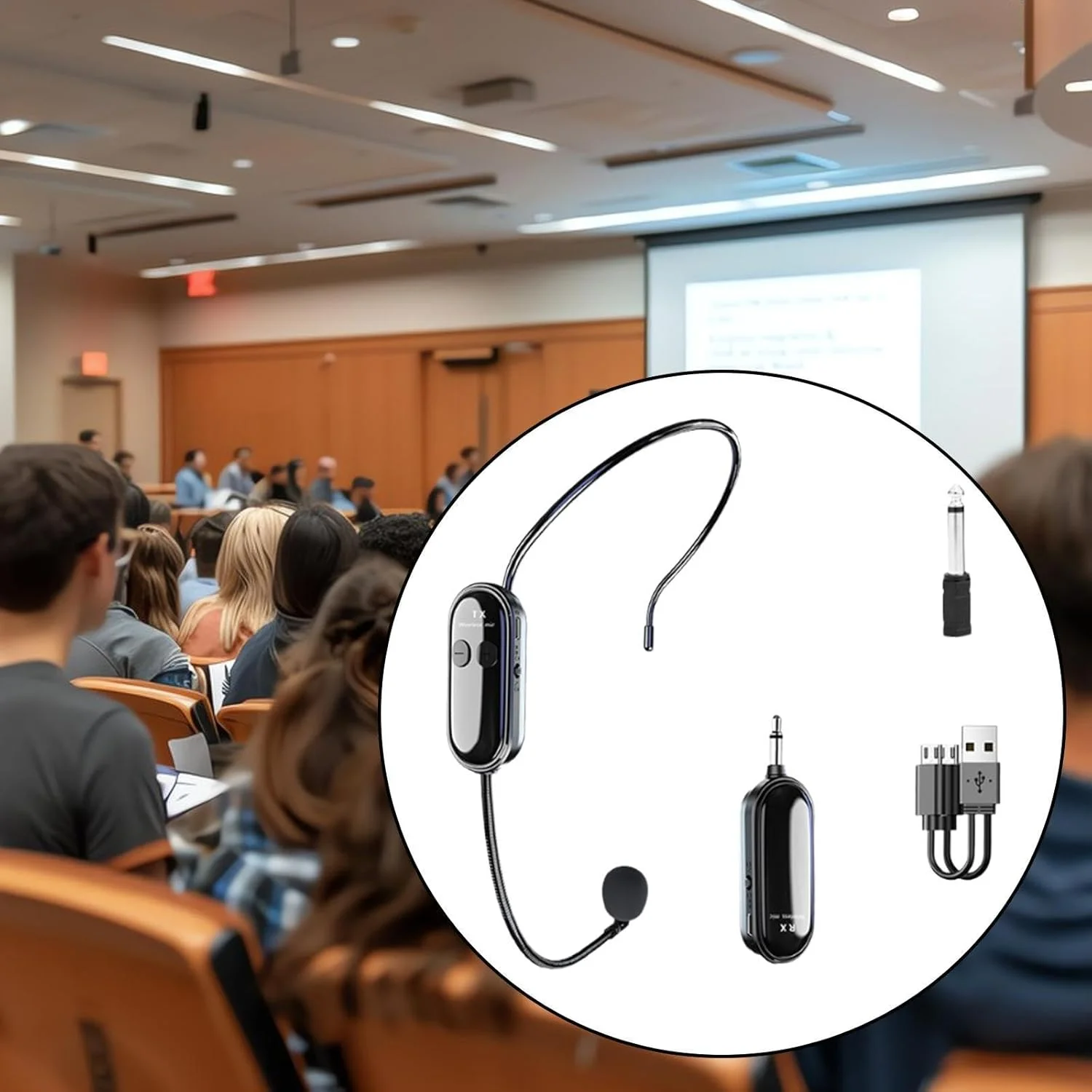 میکروفون هدست با برد بزرگ، سیستم های میکروفون قابل شارژ برای آموزش سخنرانان
