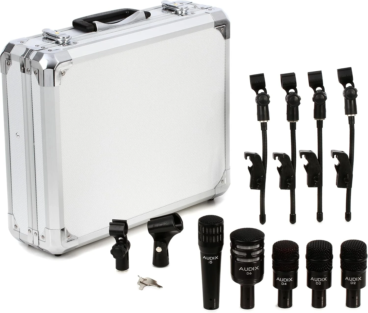 مجموعه میکروفون درامز Audix DP-5-A شامل ۵ میکروفون و لوازم جانبی مجموعه میکروفون درامز Audix DP-5-A شامل ۵ میکروفون و لوازم جانبی