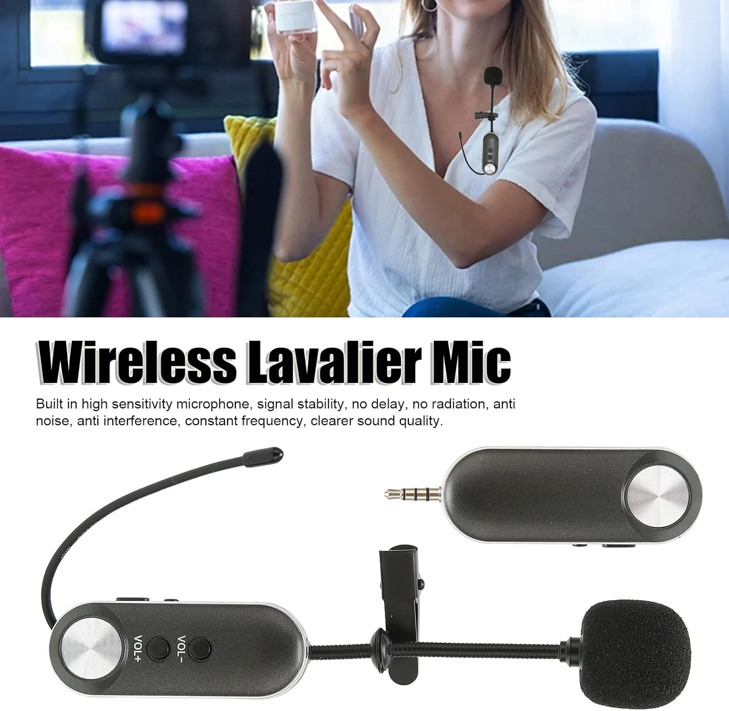 میکروفون یقه ای بی سیم UHF Annadue، سیستم میکروفون بی سیم حرفه ای، زمان کارکرد 6 ساعت، برای تقویت کننده صدا، بلندگو میکروفون، سیستم های PA، میکسر و غیره (EU) میکروفون یقه ای بی سیم UHF Annadue، سیستم میکروفون بی سیم حرفه ای، زمان کارکرد 6 ساعت، برای تقویت کننده صدا، بلندگو میکروفون، سیستم های PA، میکسر و غیره (EU)