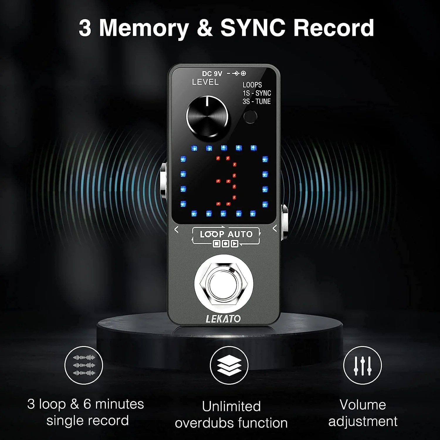 پدال افکت لوپر سه گانه LEKATO با قابلیت ضبط همزمان، ضبط الکتریکی خودکار، زمان ضبط 18 دقیقه، ایستگاه لوپر گیتار با قابلیت ضبط نامحدود Overdub برای گیتار و بیس، دارای عملکرد تیونر پدال افکت لوپر سه گانه LEKATO با قابلیت ضبط همزمان، ضبط الکتریکی خودکار، زمان ضبط 18 دقیقه، ایستگاه لوپر گیتار با قابلیت ضبط نامحدود Overdub برای گیتار و بیس، دارای عملکرد تیونر