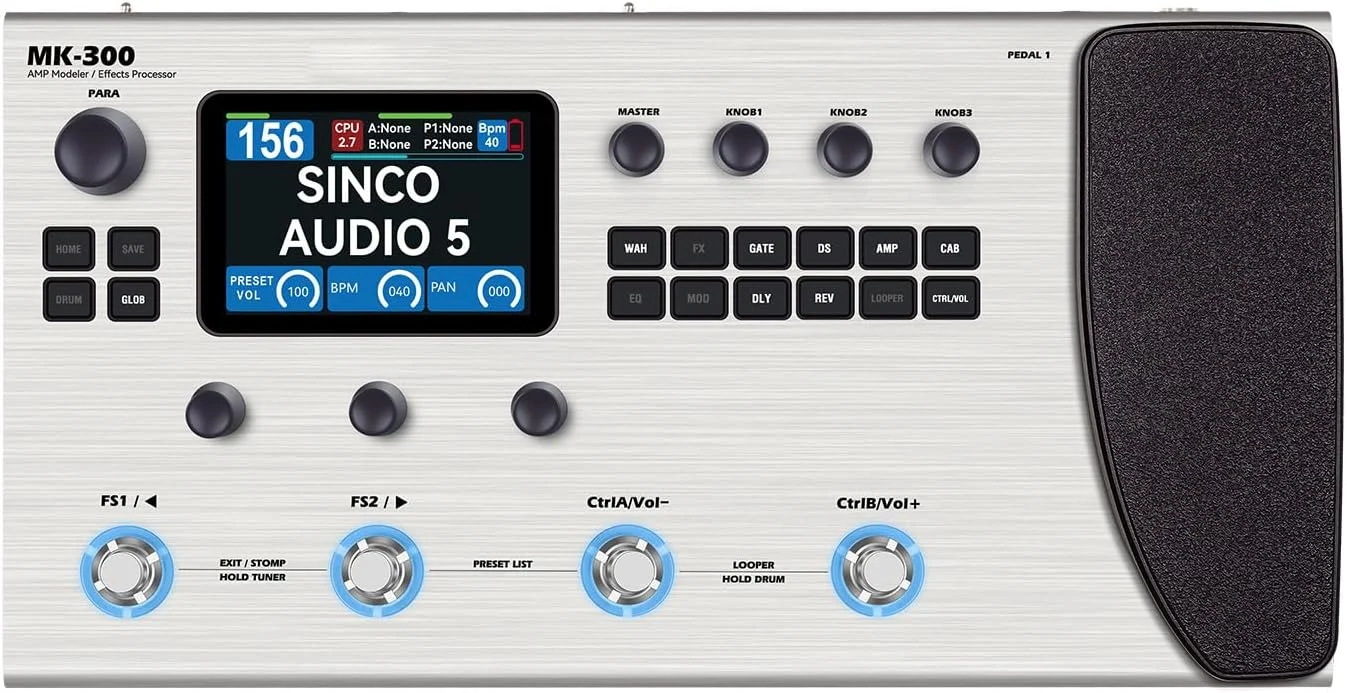 پردازشگر افکت گیتار الکتریک حرفه ای RiToEasysports با بیش از 320 نوع افکت و 128 ریتم درام ماشین - پدال مولتی افکت گیتار برای ضبط استودیویی و اجراهای زنده - یکپارچه