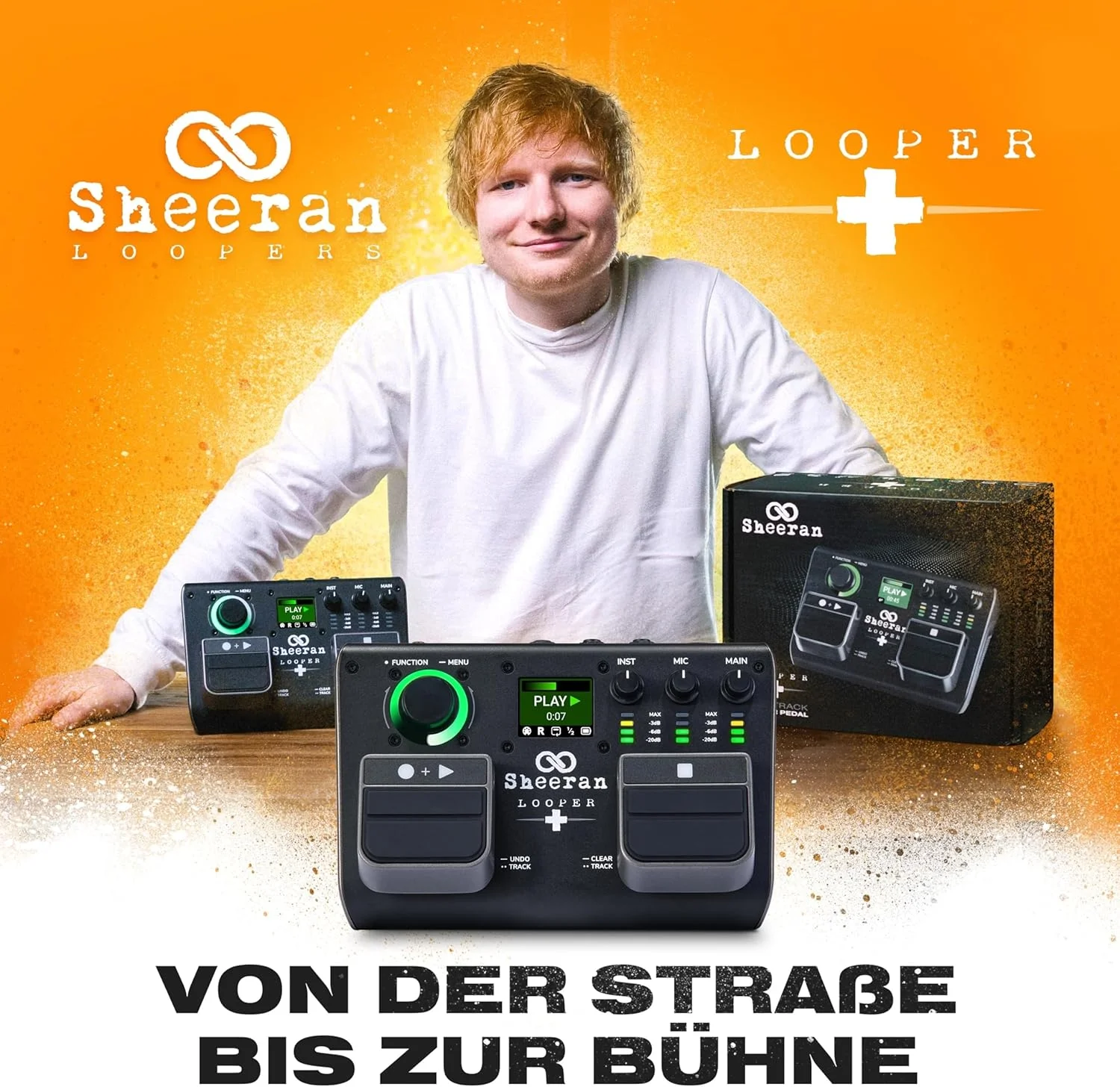 پدال لوپر دو مسیره SHEERAN LOOPER + برای گیتار، بیس، کیبورد، وکال و موارد دیگر، با 128 حافظه لوپ، 4 حالت لوپینگ، نمایشگر LED و رابط صوتی
