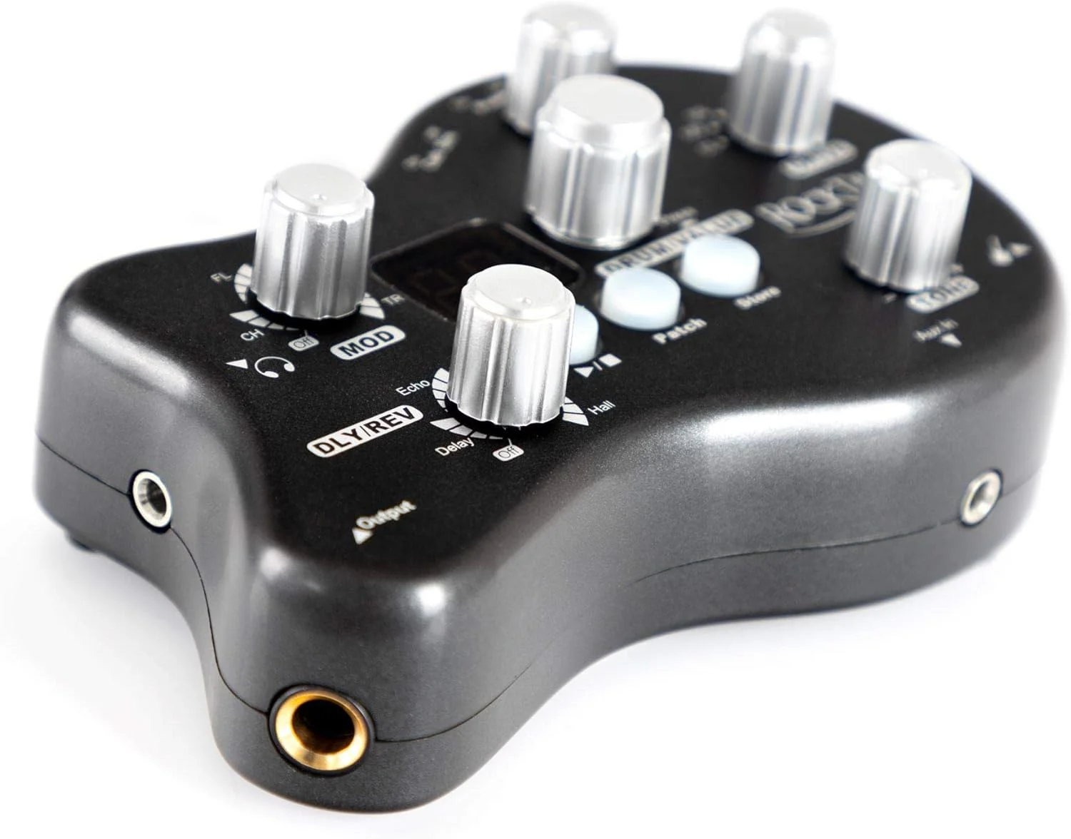 دستگاه مولتی افکت گیتار Rocktile GP-10 / آمپلی فایر هدفون (8 نوع افکت و پخش کننده Drum-Loop با 40 ریتم، گیره کمربند، منبع تغذیه از طریق آداپتور/باتری)