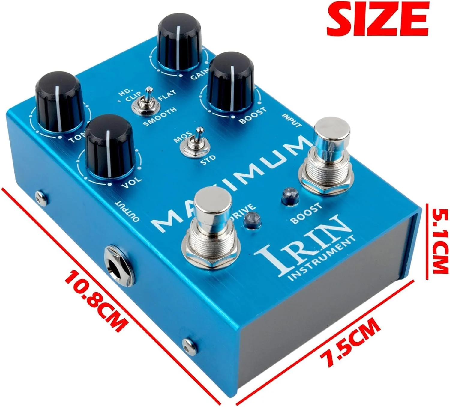 دستگاه افکت اکولایزر دیستورشن اوردرایو IRIN برای گیتار الکتریک و باس (B) دستگاه افکت اکولایزر دیستورشن اوردرایو IRIN برای گیتار الکتریک و باس (B)