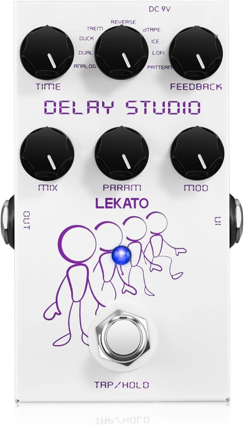 پدال دیلی LEKATO، پدال افکت گیتار با 9 افکت دیلی، Tap Tempo Freeze