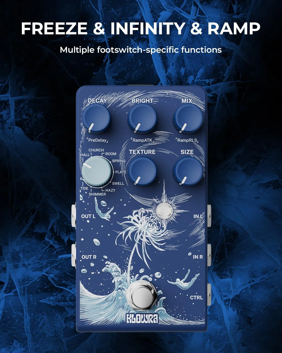 پدال افکت ریورب گیتار Limbo با 9 نوع ریورب استریو Ambient، مسیر خشک آنالوگ، True Bypass، Freeze & Infinity و پشتیبانی از پدال Expression (Limbo آبی) پدال افکت ریورب گیتار Limbo با 9 نوع ریورب استریو Ambient، مسیر خشک آنالوگ، True Bypass، Freeze & Infinity و پشتیبانی از پدال Expression (Limbo آبی)