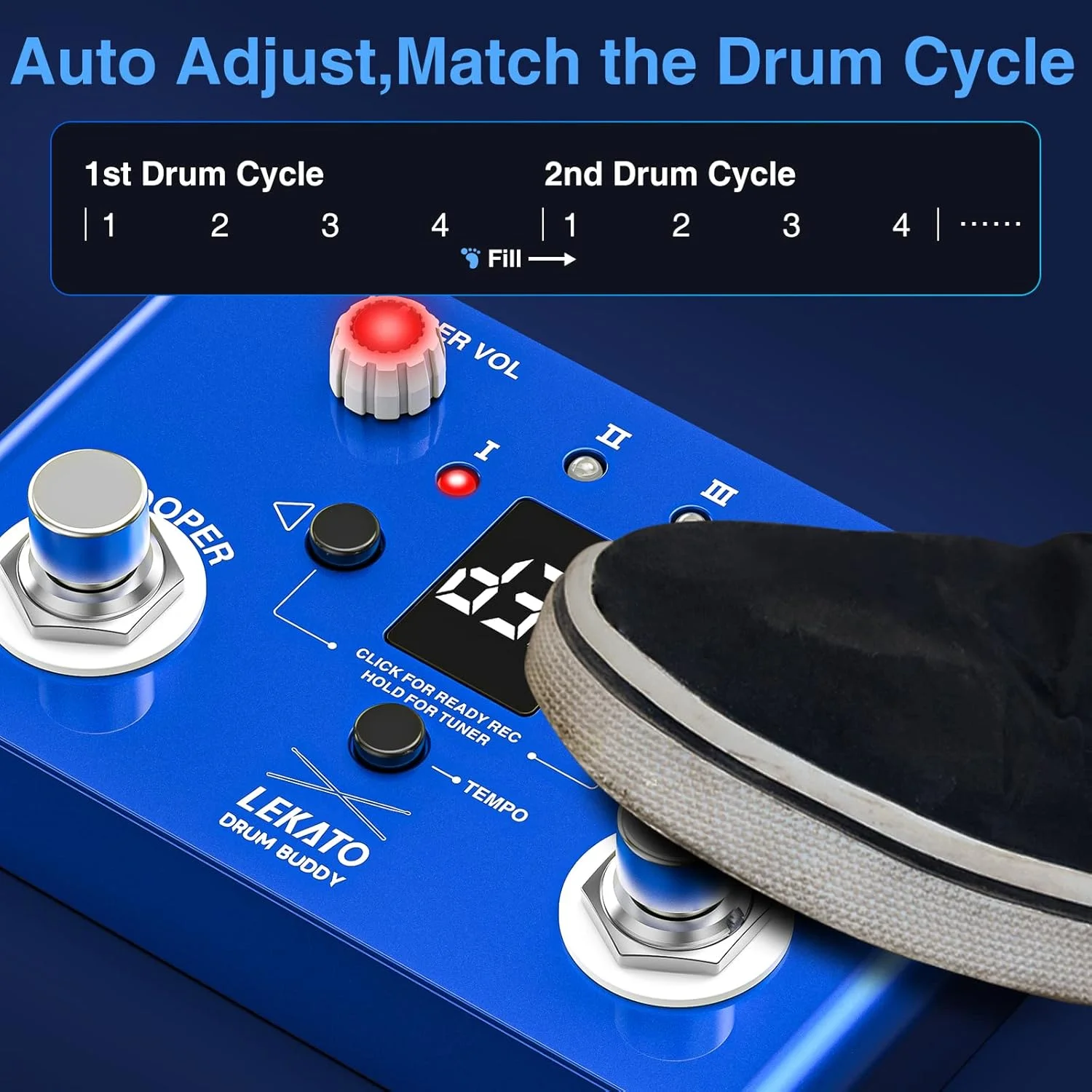 پدال لوپر درام LEKATO با تیونر، 4 لوپ، 11 دقیقه پدال لوپ با درام ماشین 30 درام با برنامه برای ویرایش و ذخیره سازی سفارشی برای گیتار الکتریک و باس، ضربه تمپو پدال لوپر درام LEKATO با تیونر، 4 لوپ، 11 دقیقه پدال لوپ با درام ماشین 30 درام با برنامه برای ویرایش و ذخیره سازی سفارشی برای گیتار الکتریک و باس، ضربه تمپو