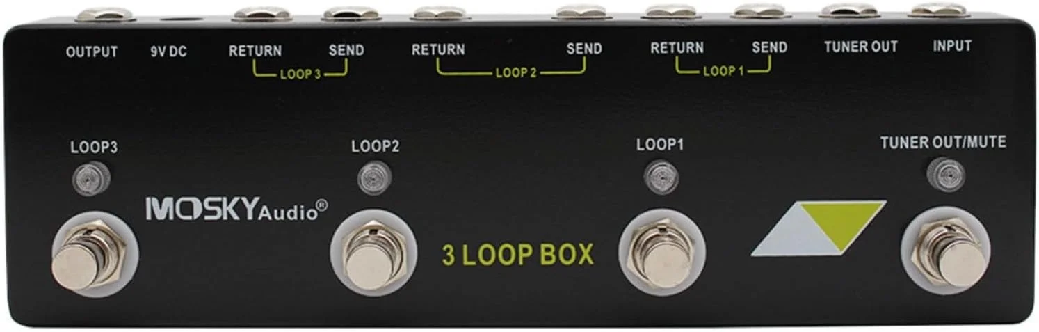 پدال افکت لوپر گیتار با قابلیت تیونر، بای‌پس واقعی، زمان ضبط نامحدود، امکانات لوپینگ چندگانه، مناسب برای MOSKYaudio 3 Loop Box، ابعاد 230x70x36 میلی‌متر