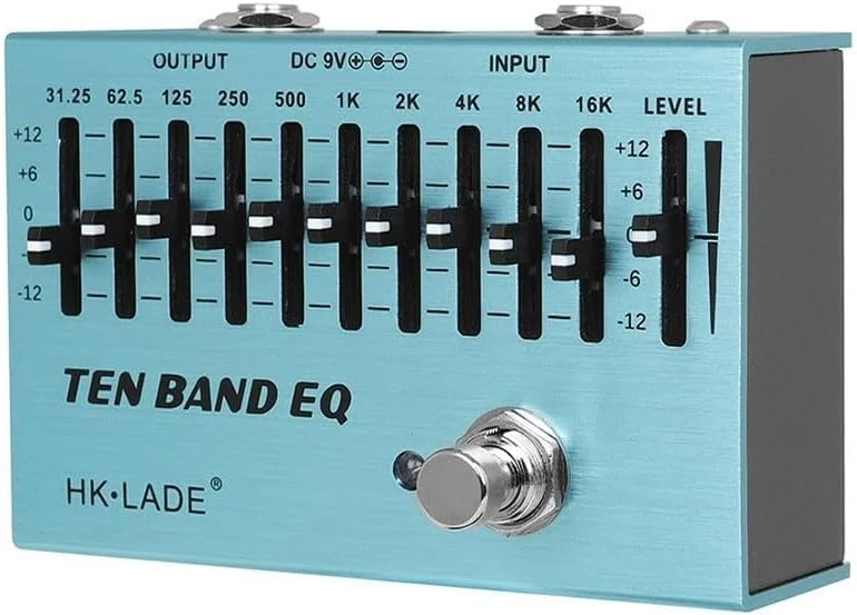 پدال اکولایزر 10 باندی برای گیتار و باس، طراحی ترو بایپس با محدوده فرکانسی گسترده و کنترل کننده حجم خروجی، ساختار آلومینیومی قابل حمل پدال اکولایزر 10 باندی برای گیتار و باس، طراحی ترو بایپس با محدوده فرکانسی گسترده و کنترل کننده حجم خروجی، ساختار آلومینیومی قابل حمل