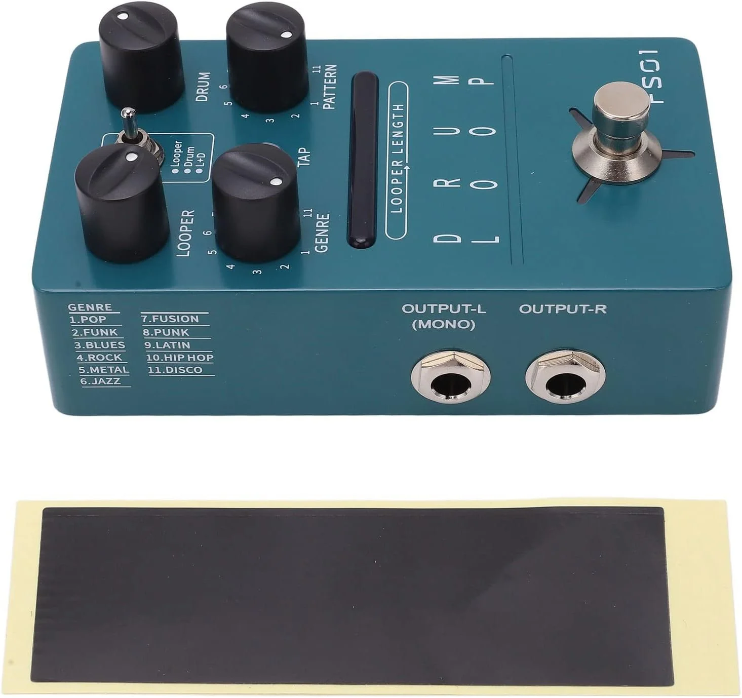 پدال افکت حلقه درام گیتار الکتریک DC 9V، پدال افکت ماشین درام برای ضبط گیتار، افکت های تک بلوکی نمایش زنده صحنه