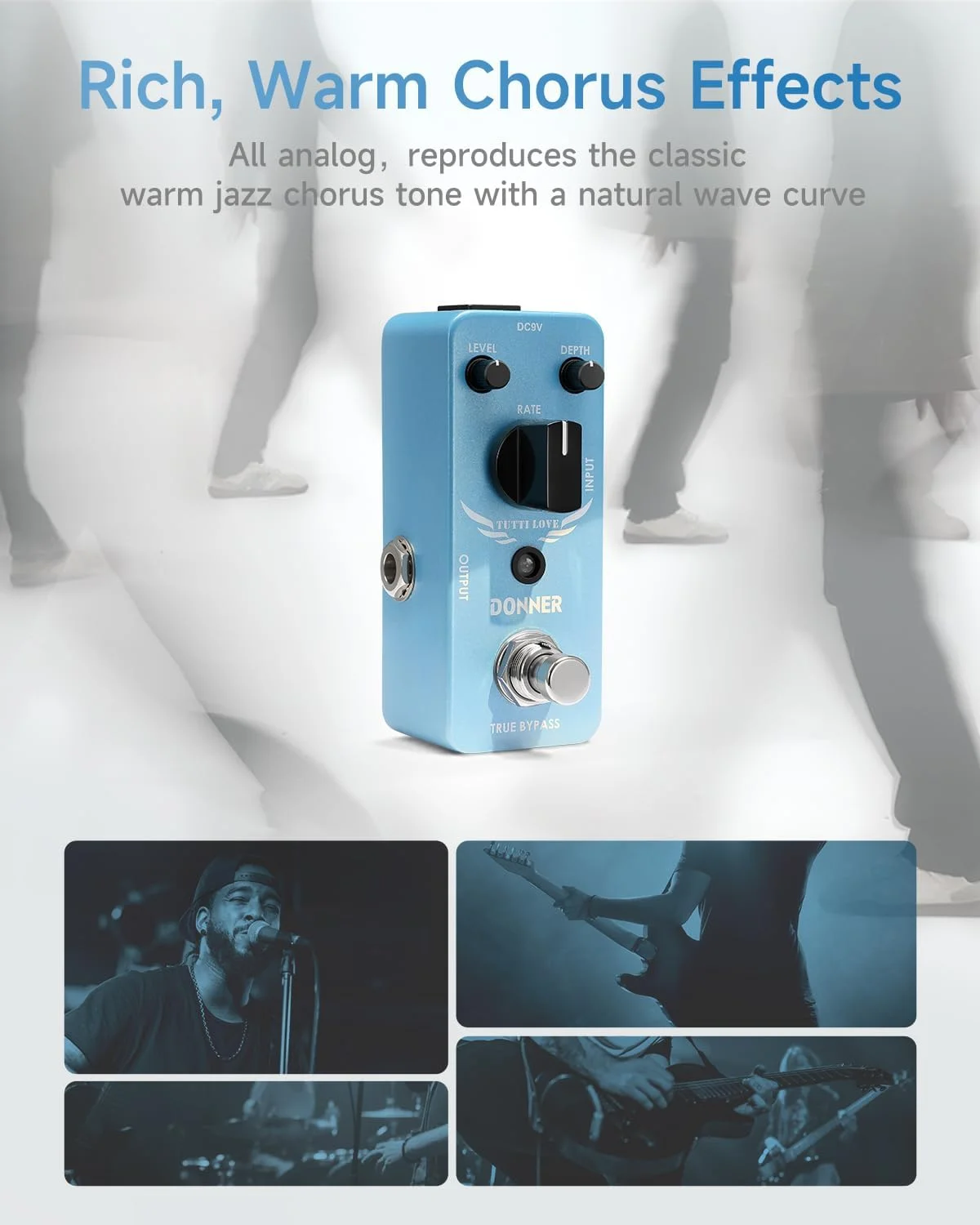 پدال کروس Donner، پدال کروس آنالوگ Tutti Love برای گیتار الکتریک و بیس با بای‌پس واقعی