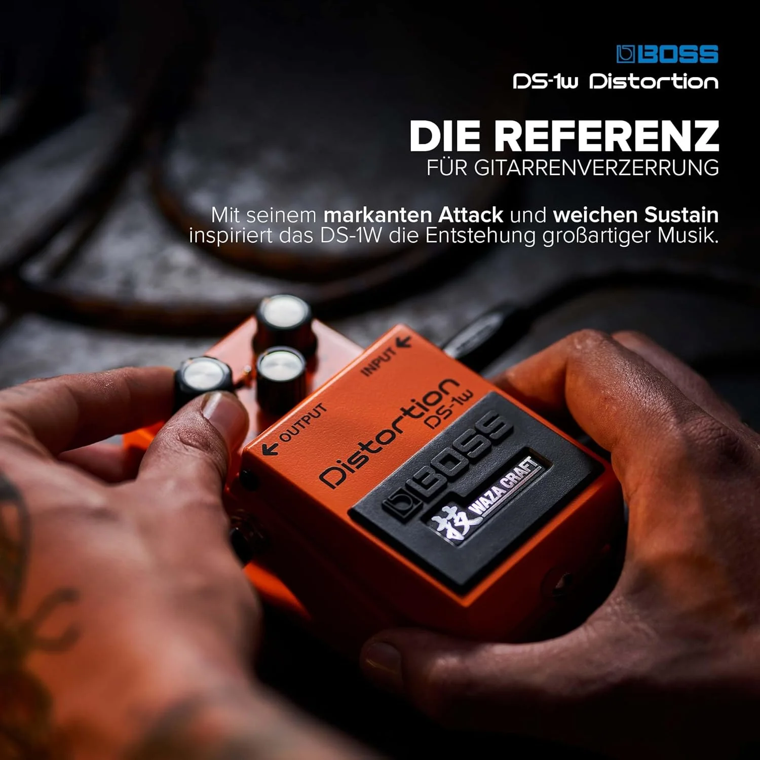 پدال دیستورشن BOSS DS-1W نسخه ویژه Waza Craft برای تجربه نهایی صدای BOSS | گسترش یافته با دو حالت برای تنوع بیشتر صدا | صدای افسانه ای برای گیتار الکتریک و همه سبک های موسیقی