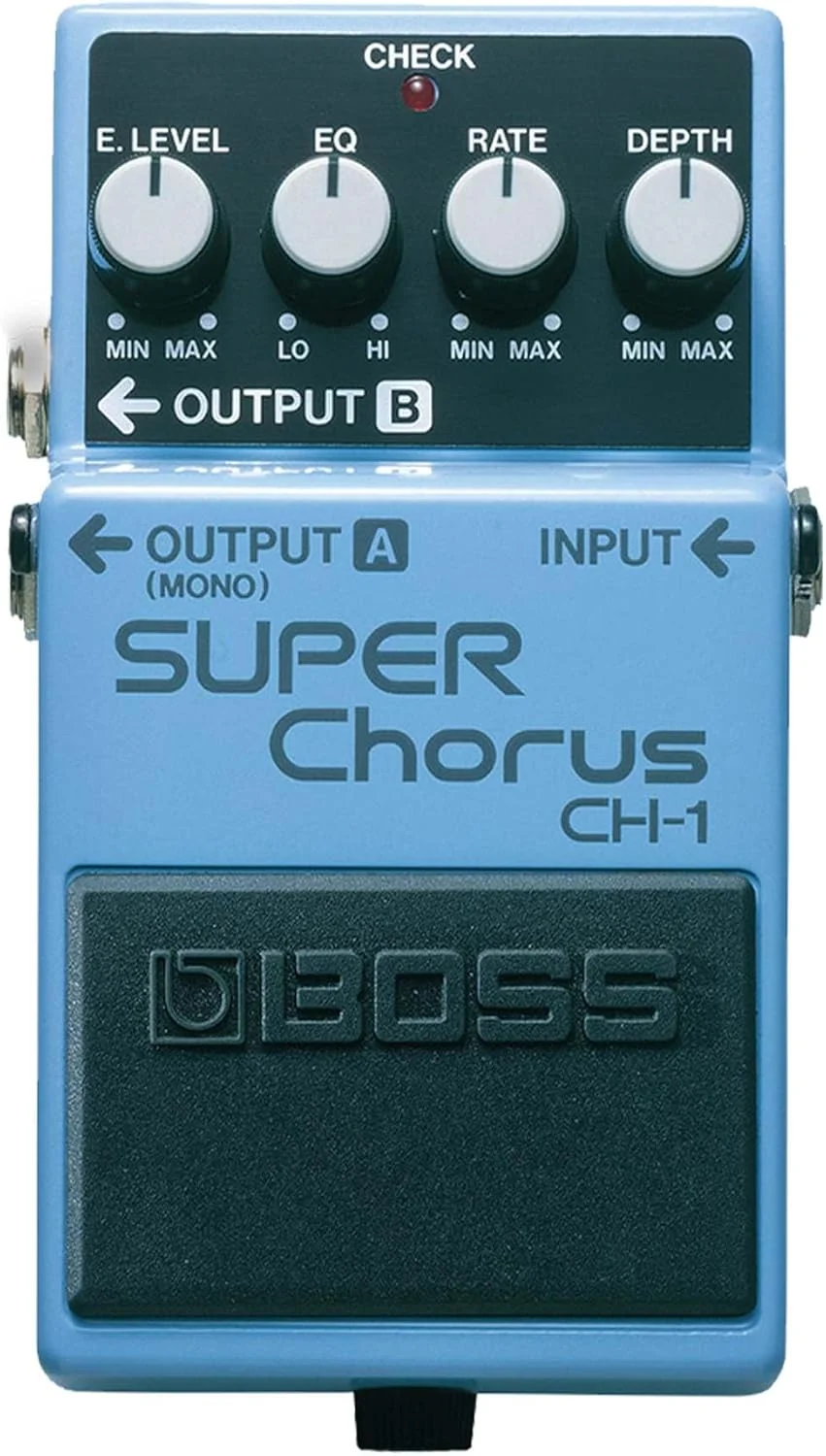 BOSS CH-1 SUPER Chorus | پدال افکت کلاسیک و جمع و جور | صدای شفاف برای گیتار و کیبورد | طراحی صدای متنوع | اتصالات مونو و استریو | کاربری آسان