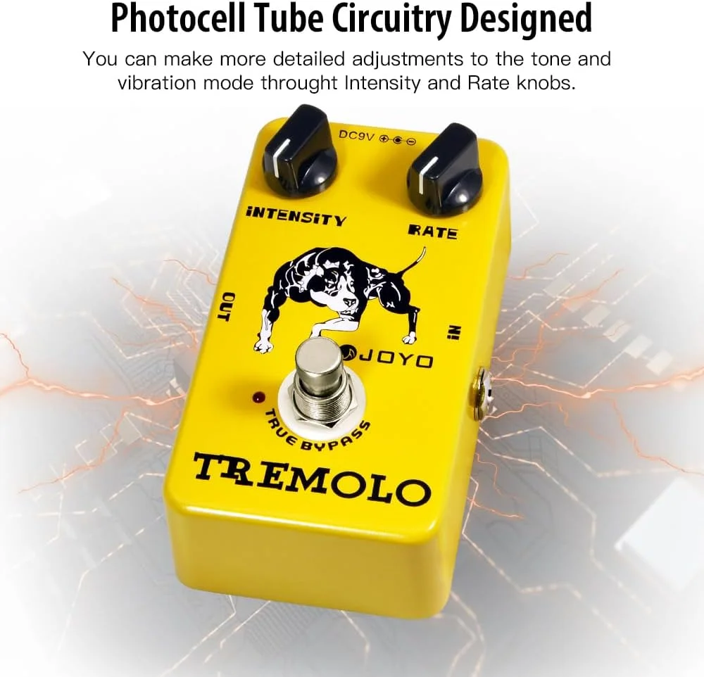 پدال افکت ترمولو JOYO، مدار لامپی فوتوالکتریک ترمولو برای افکت گیتار الکتریک – True Bypass (JF-09) پدال افکت ترمولو JOYO، مدار لامپی فوتوالکتریک ترمولو برای افکت گیتار الکتریک – True Bypass (JF-09)